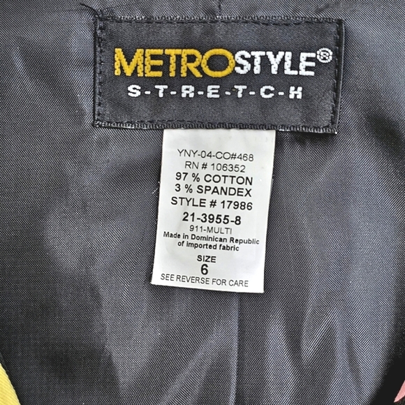Vintage 90's Nwot Metrostyle Stretch Physcodelic Trench/Blazer - Picture 3 of 14